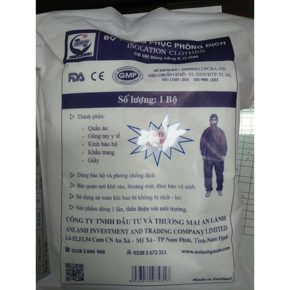 1 thùng 50 bộ đồ bảo hộ phòng chống dịch - AN LÀNH