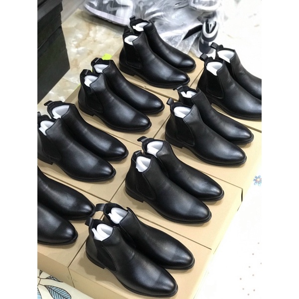 Giày da mam cổ cao chelsee boost cao cấp