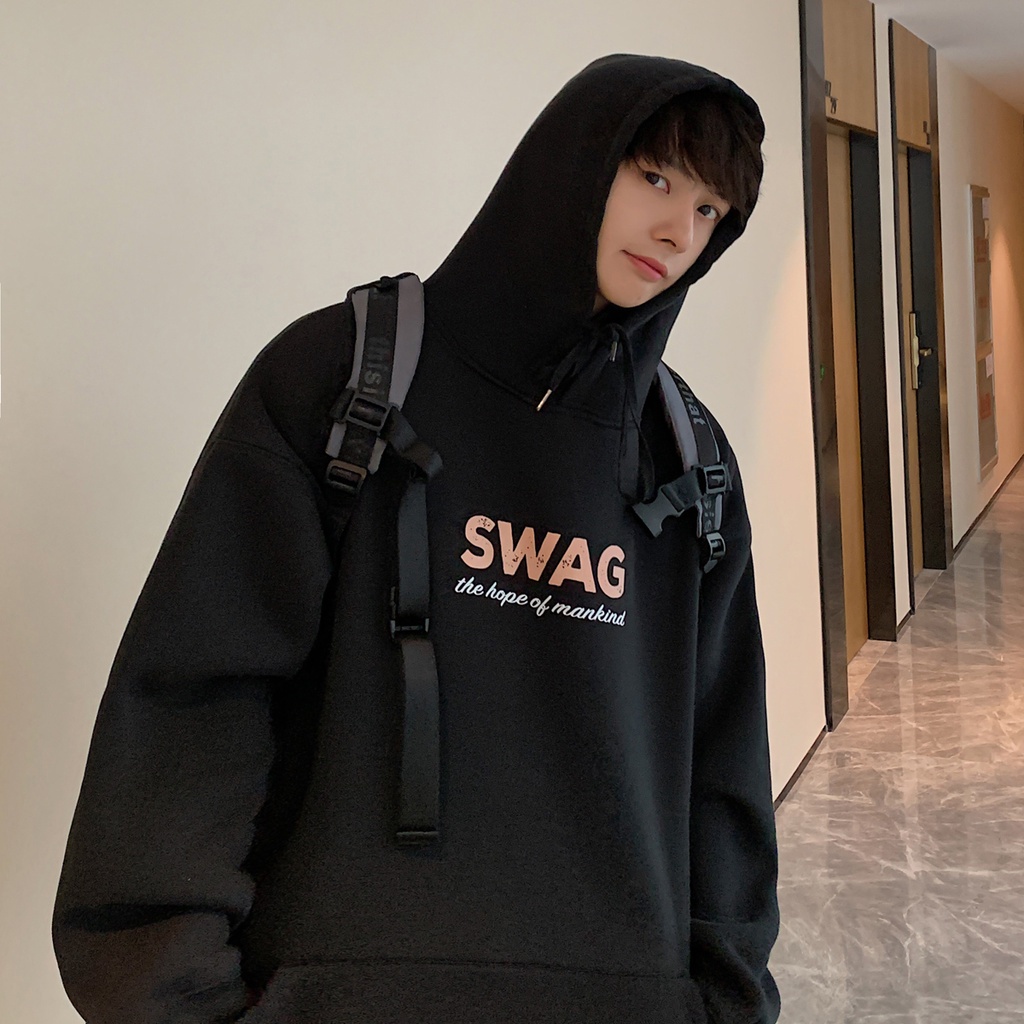 Áo hoodie dáng rộng phong cách hong kong cá tính thời trang xuân thu 2021 cho nam