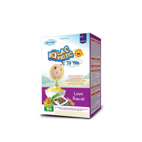 Bột ăn dặm IQ lac biotic tổ yến hương vị gạo sữa lúa mạch,cá hồi bó xôi, lươn rau củ