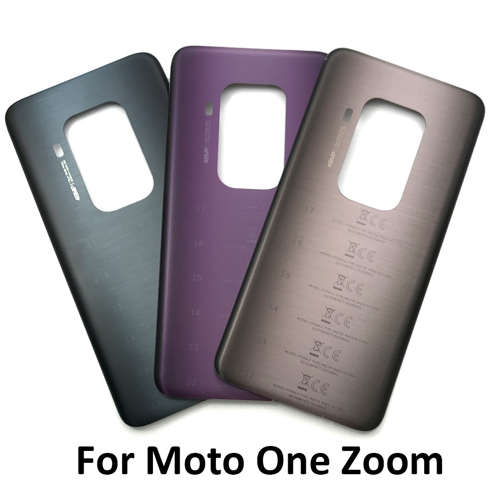 New For Moto One Zoom Battery Back Cover Glass Rear Door Replacement Housing With Side Key For Moto Z2 Play / Z2 Force