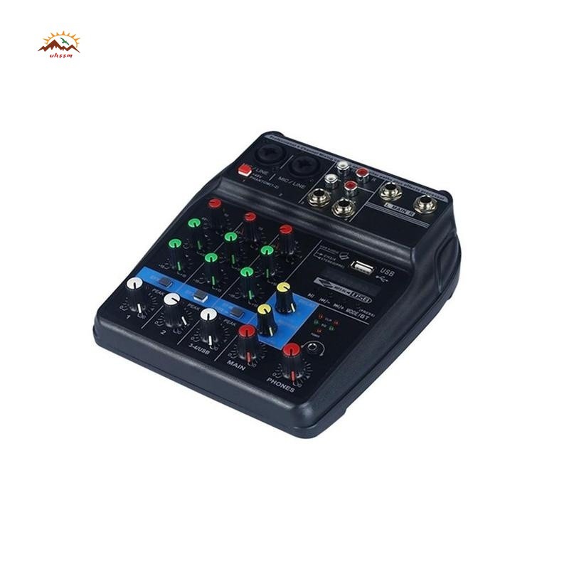 XQ Mini USB Audio Mixer Amplifier Amp Bluetooth Board 48V Phantom Power 4 Channels for DJ Karaoke @VN