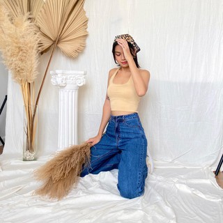 Áo croptop cột cổ thun