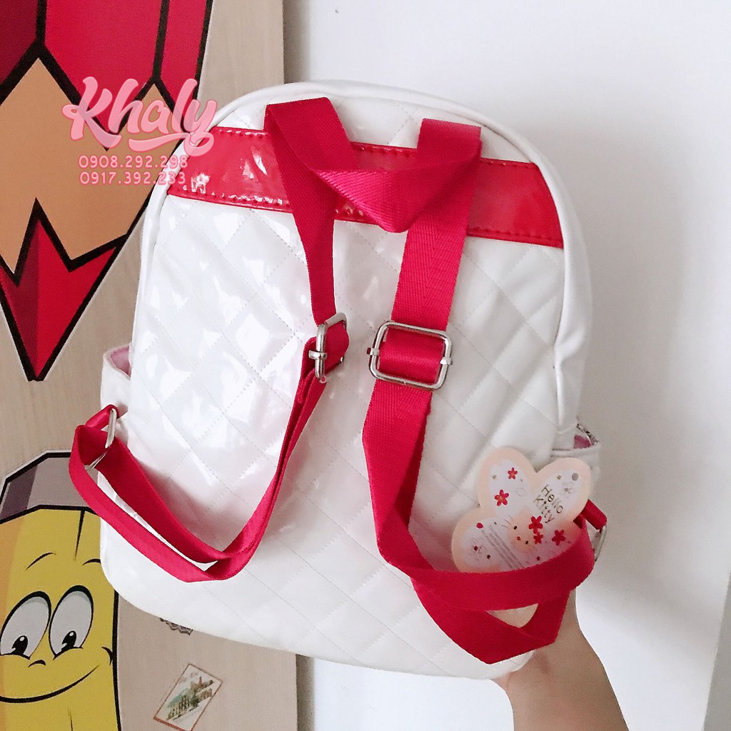 Balo , cặp da bóng 10'' hình Hello Kitty màu trắng cho trẻ em bé gái (Nhật Bản) - 70-TR1329A (22x13x26cm)