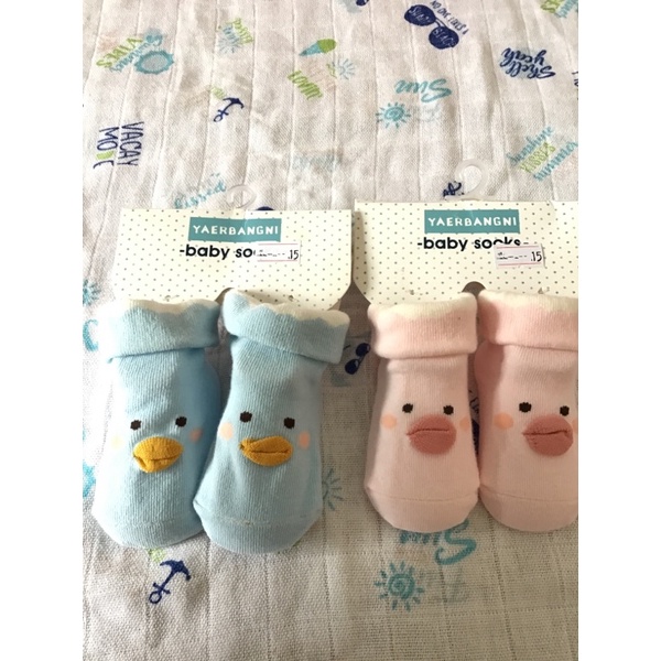 Set vớ tất vịt Sơ Sinh Cotton Có Chống Trượt Xinh xắn cho bé ( 0-3m)