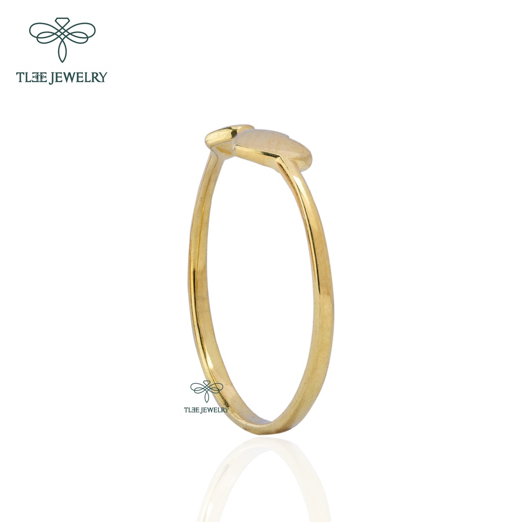 Nhẫn bạc nữ TLEE tim dẹt mạ vàng 14k cao cấp TleeJewelry A0114