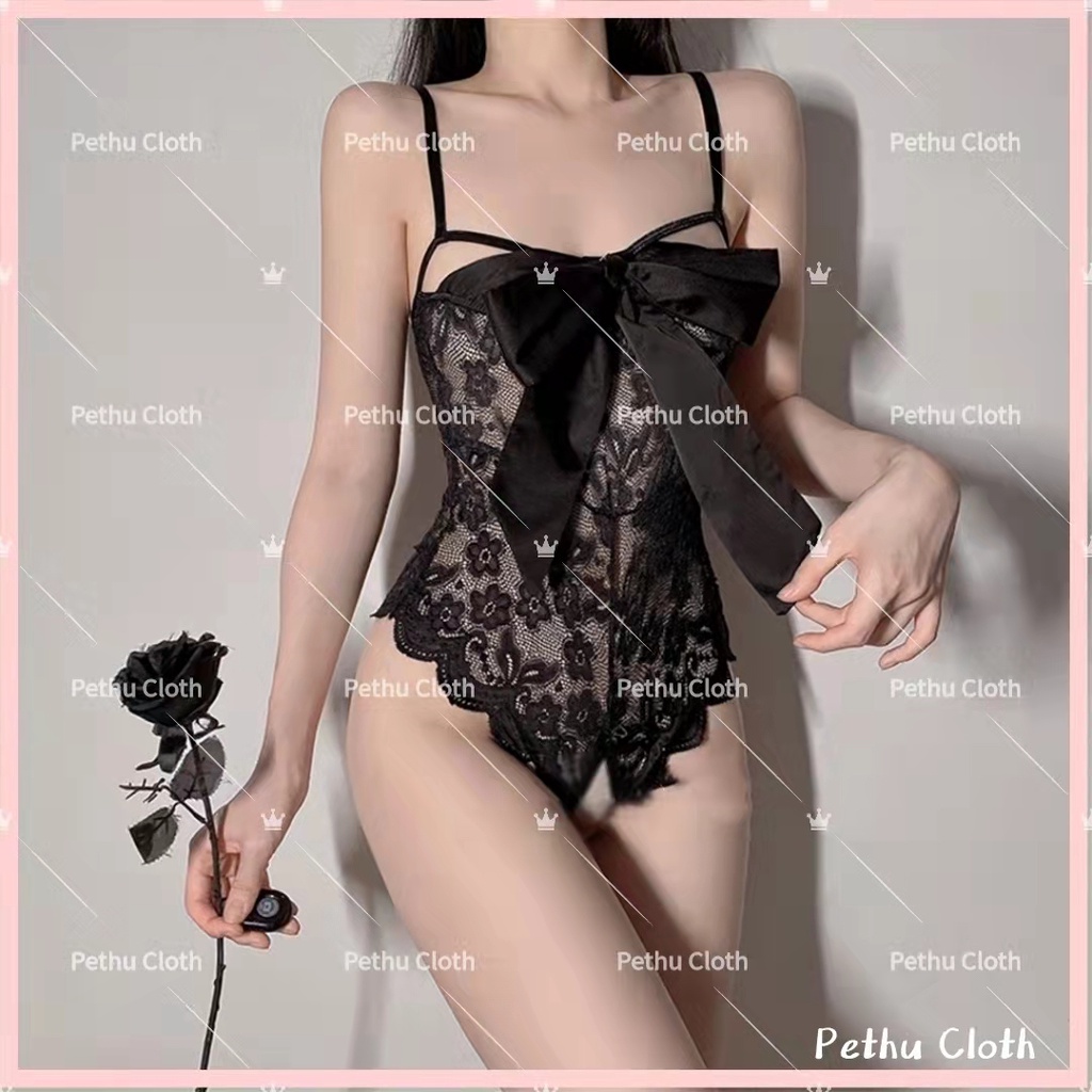（Q1,HCM）Đồ Ngủ Sexy ren nữHai dây Set ren mỏng xuyên thấu gợi cả---Freesize 40-58kg--008