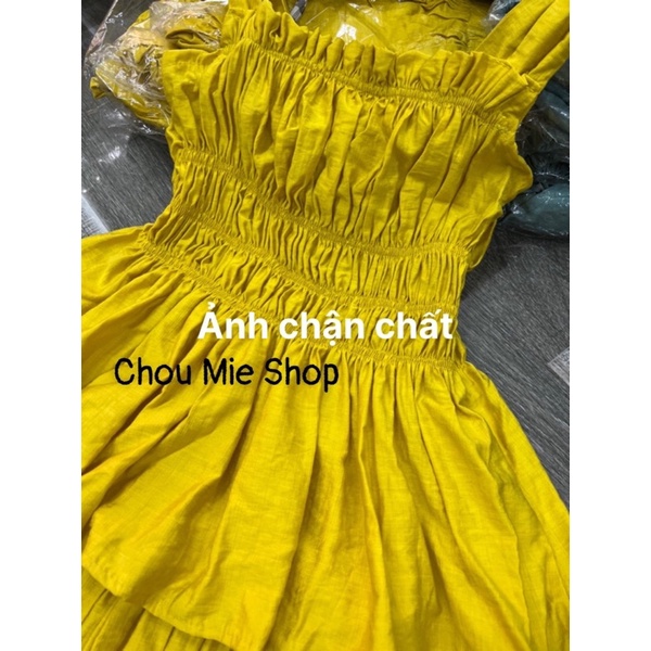 Set áo 2 dây mix chân váy nhún siêu sang chảnh