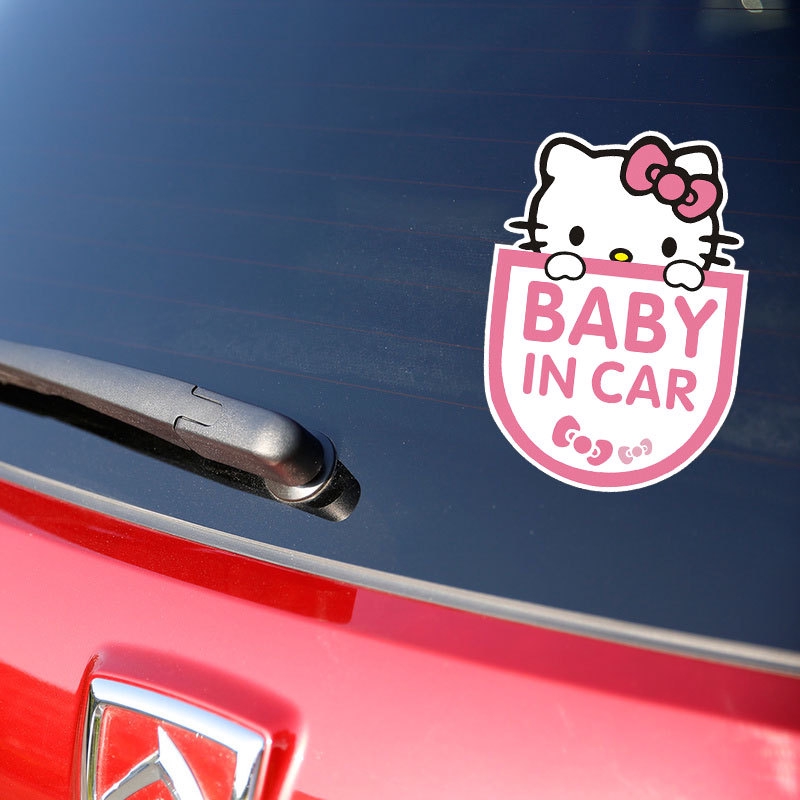 Miếng dán trang trí xe hơi phản quang họa tiết Baby In Car