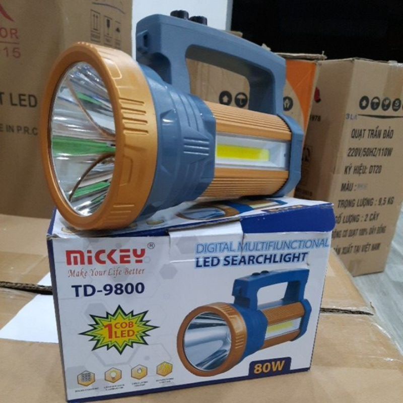 ĐÈN PIN LED XÁCH TAY TÌM KIẾM ĐA NĂNG SỐ 80W MICKEY TD-9800