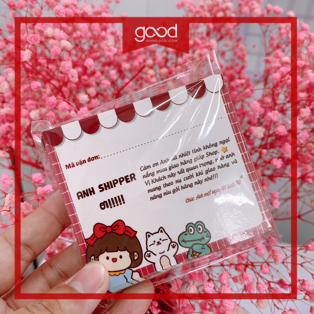 [Tem dán có keo] Tem dán CẢM ƠN ANH SHIPER có ô ghi mã vận đơn nhiều mẫu dễ thương