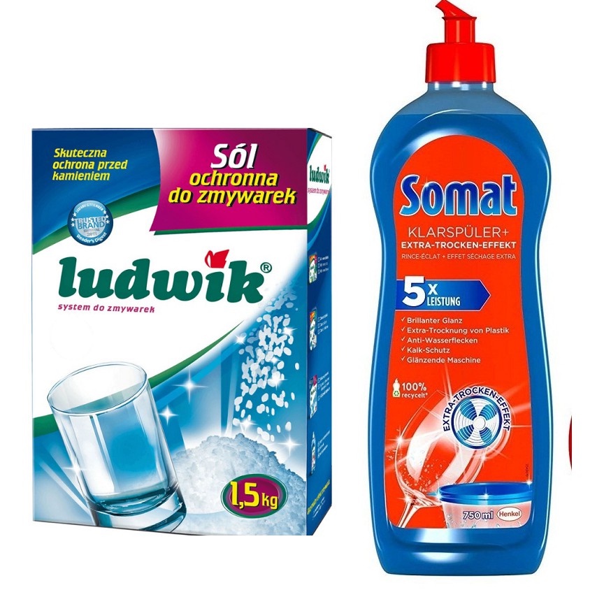 combo muối làm mềm nước và chai nước làm bóng 750ml somat