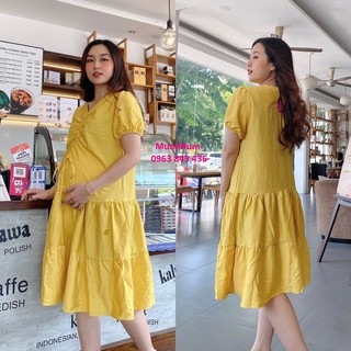 Đầm nhún tầng rút ngực sang chảnh