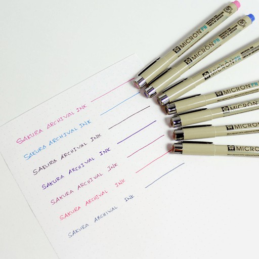 Bút màu đi nét chuyên nghiệp SAKURA Size PN -MICRON PIGMA PN kháng nước