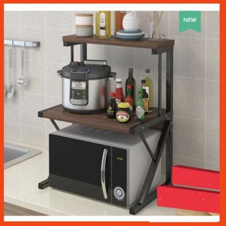 Kệ bếp lò vi sóng 2F Japan Kitchen Gỗ Nâu Đen - Best Seller Tony