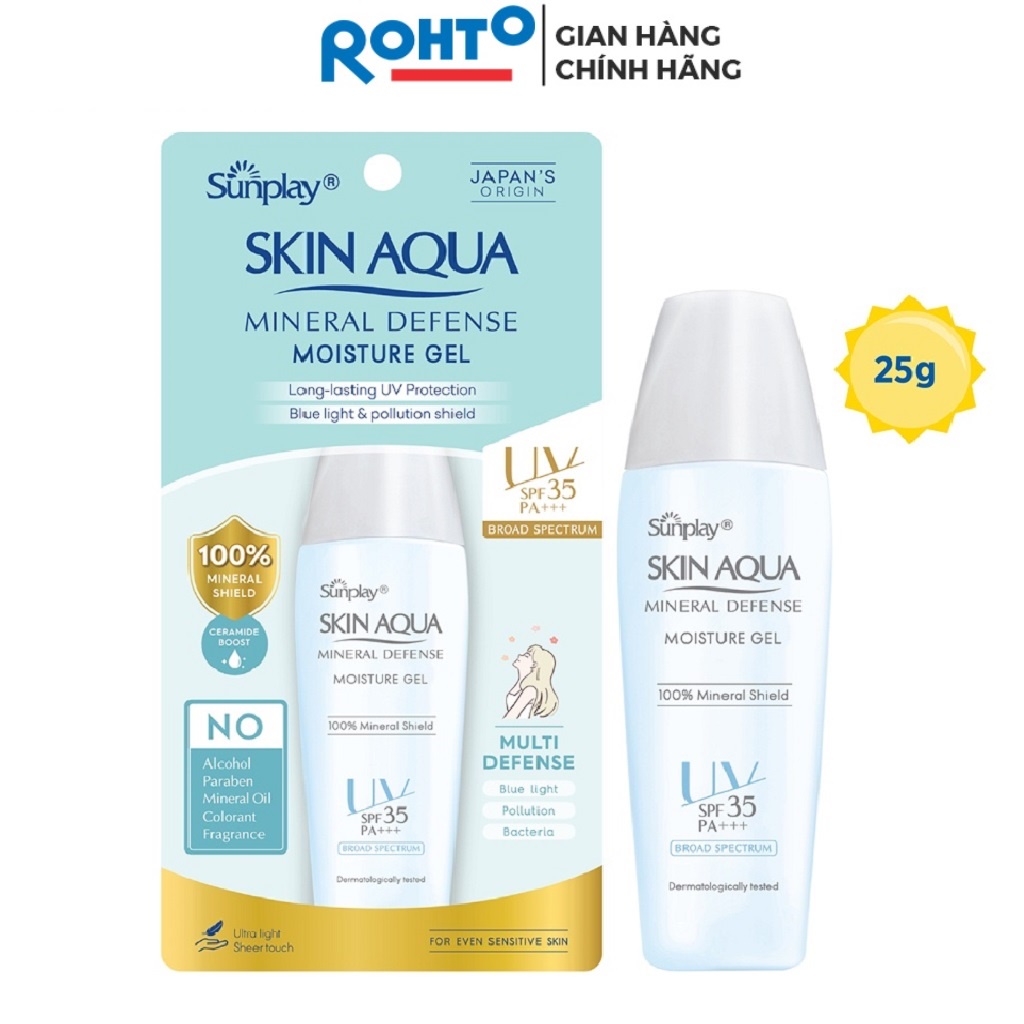 Gel Chống Nắng Vật Lý Bảo Vệ Da Dưỡng Ẩm Sunplay Skin Aqua Mineral Defense Moisture Gel SPF35 PA+++ 25g
