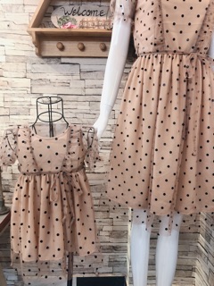 Set mẹ bé voan lưới bi