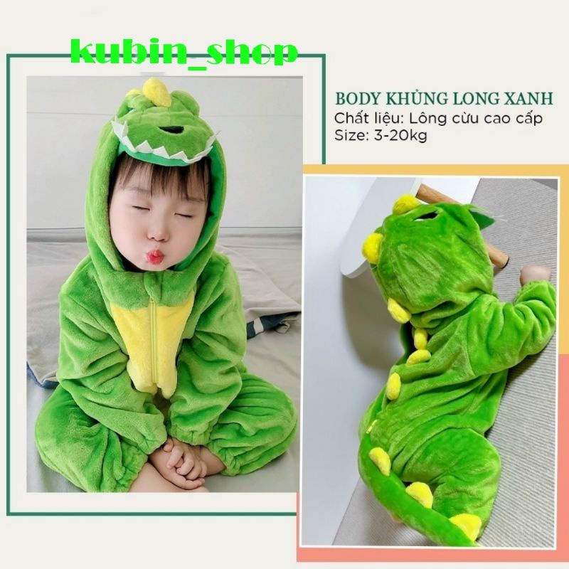 Bộ 𝐁𝐎𝐃𝐘 𝐊𝐇Ủ𝐍𝐆 𝐋𝐎𝐍𝐆 - Body lông cho bé CAO CẤP bé từ 4-17kg - Kubin_shop