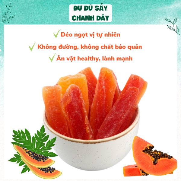 Đu đủ sấy chanh dây dẻo ngọt vị tự nhiên 500g by Tiệm nhà Mơ