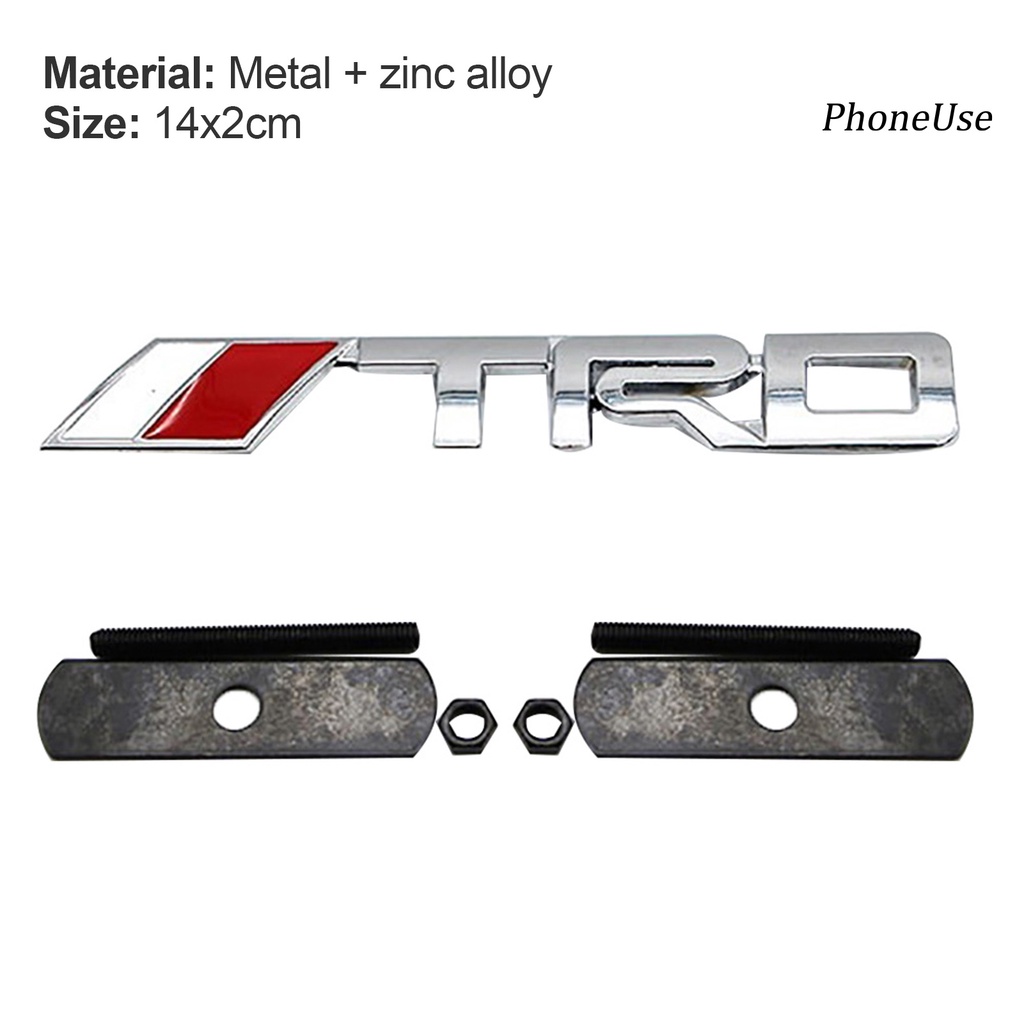Pu Miếng Dán Chữ TRD Bằng Kim Loại Trang Trí Lưới Tản Nhiệt Cho Xe Toyota