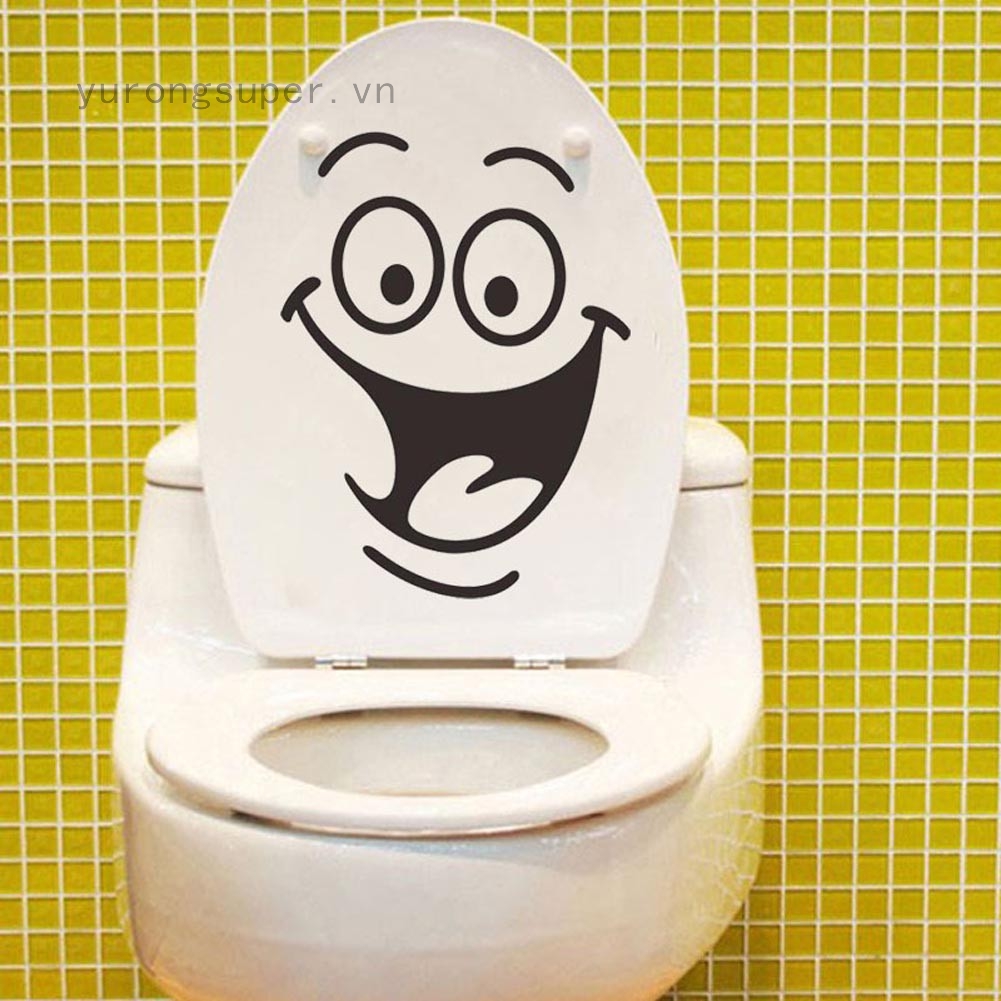 Miếng dán trang trí bồn cầu nhà vệ sinh hình mặt cười