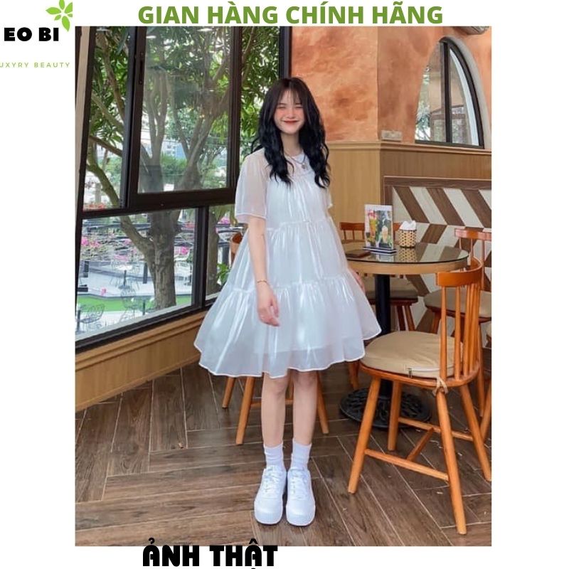 Váy babydoll voan tơ 2 lớp kiểu dáng hàn quốc ulzzang xèo bồng công chúa tiểu thư bánh bèo dễ thương-EOBISHOP