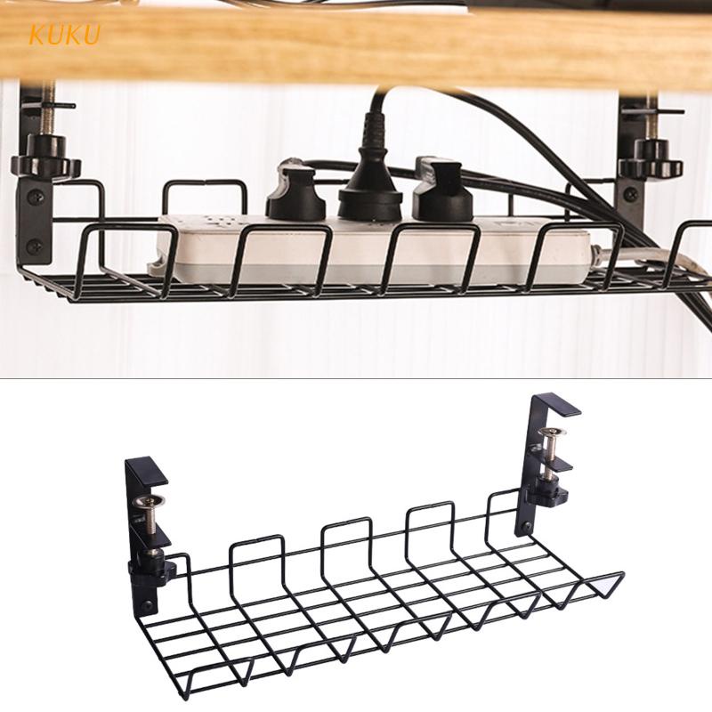 Under Table Storage Rack Cable Management Tray Desk Bottom Socket Holder Hanging Rack Line Finishing Home Office