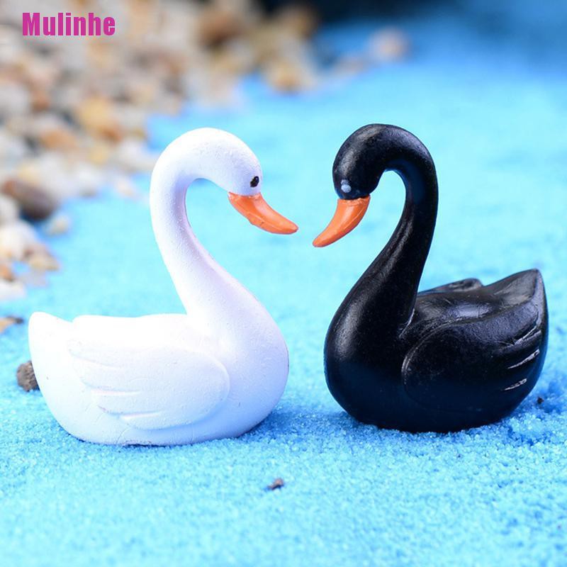 Thiên Nga Đen / Trắng Mini Trang Trí Sân Vườn