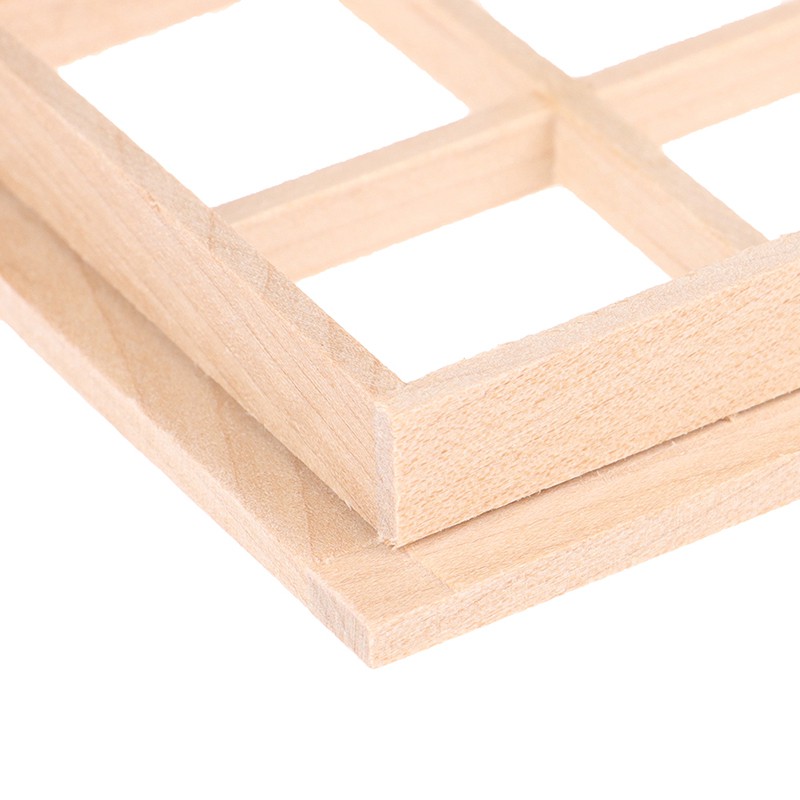 Bộ 4 Khung Cửa Sổ Bằng Gỗ Tỉ Lệ 1: 12 Trang Trí Nhà Búp Bê
