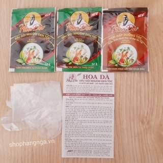 Dầu gội thảo dược đen tóc Hoa Đà ( hộp 3 gói )