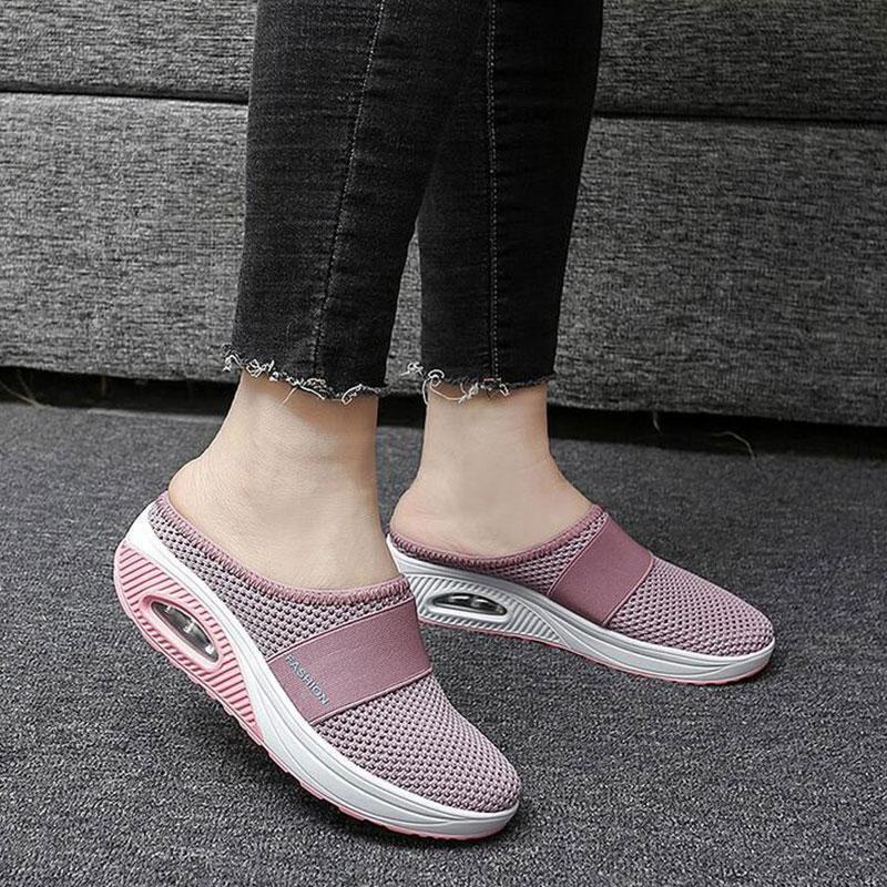 Giày lười đi bộ đệm khí chỉnh hình size lớn thời trang dành cho nữ