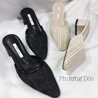 Guốc cói sục mũi nhọn