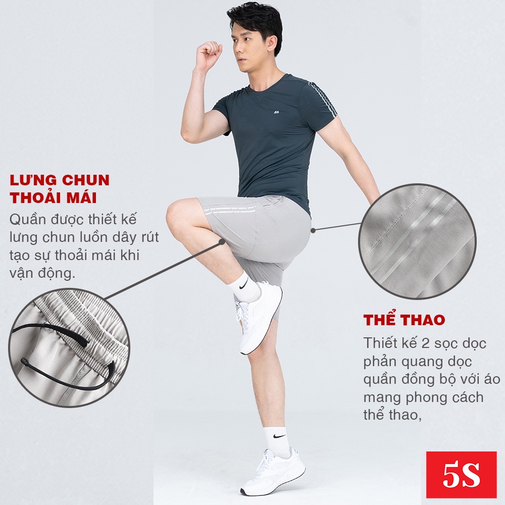 Bộ Quần Áo Thể Thao Nam 5S Cổ Tròn (6 màu), Vải Thun Coolmax Cực Mát, Chống Nhăn, Chống Bám Bụi (B22197)