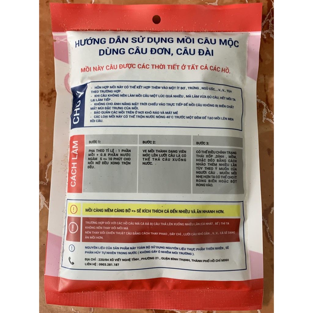 Mồi Câu Cá Chuyên Chép Mộc Đỏ
