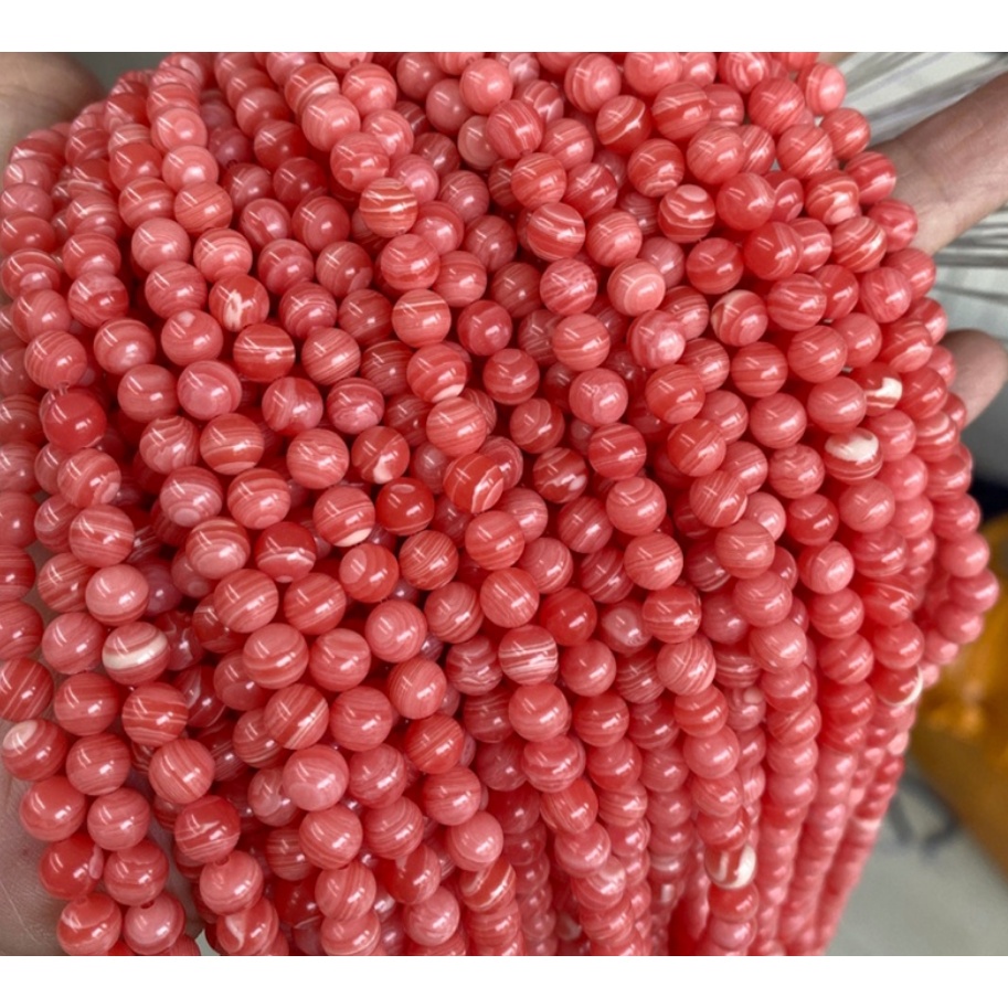 DIY Imitation Red Rhodochrosite Round Beads for Making Accessories 6/8/10mm