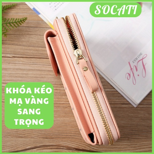 Túi đựng điện thoại, túi đeo chéo mini dành cho nữ đựng phụ kiện bằng da PU SOCATI 02 03
