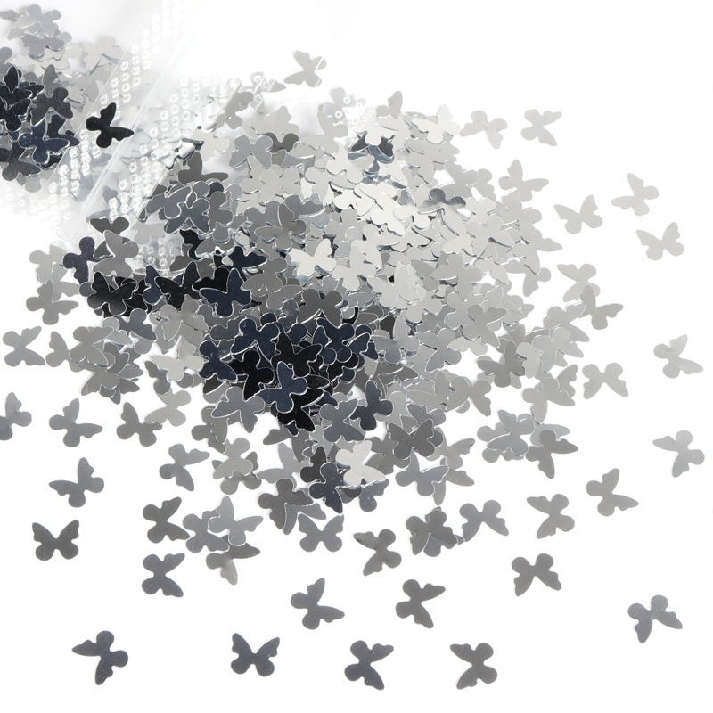 [Hàng mới về] Kim tuyến trang trí móng tay họa tiết bướm nhiều màu sắc tùy chọn