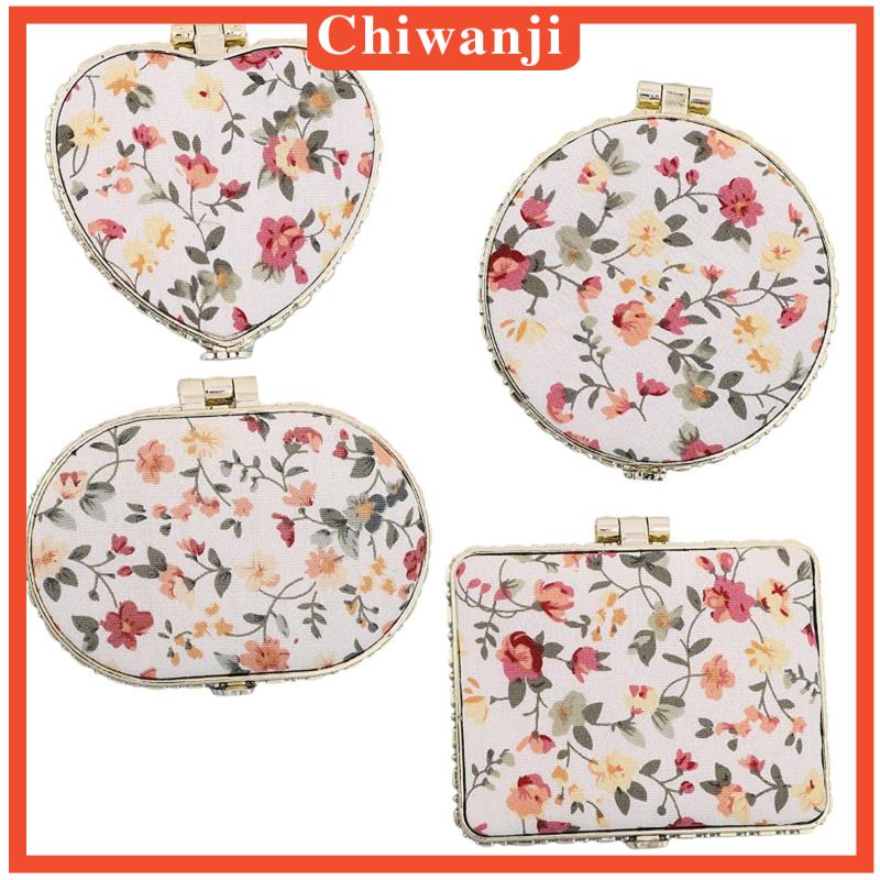 Gương Trang Điểm Gấp Gọn Bỏ Túi In Họa Tiết Hoa Xinh Xắn