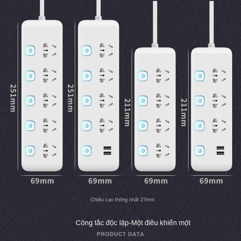 Phiên bản Xiaomi Ổ cắm điện USB thông minh Bộ chuyển đổi nguồn tại nhà đa chức năng Dải Nhiều lỗ Mở rộng