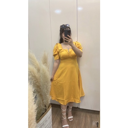 Đầm Nơ Vai Bigsize 55kg Đến 100kg (L/XL/XXL)(Đầm Tết)