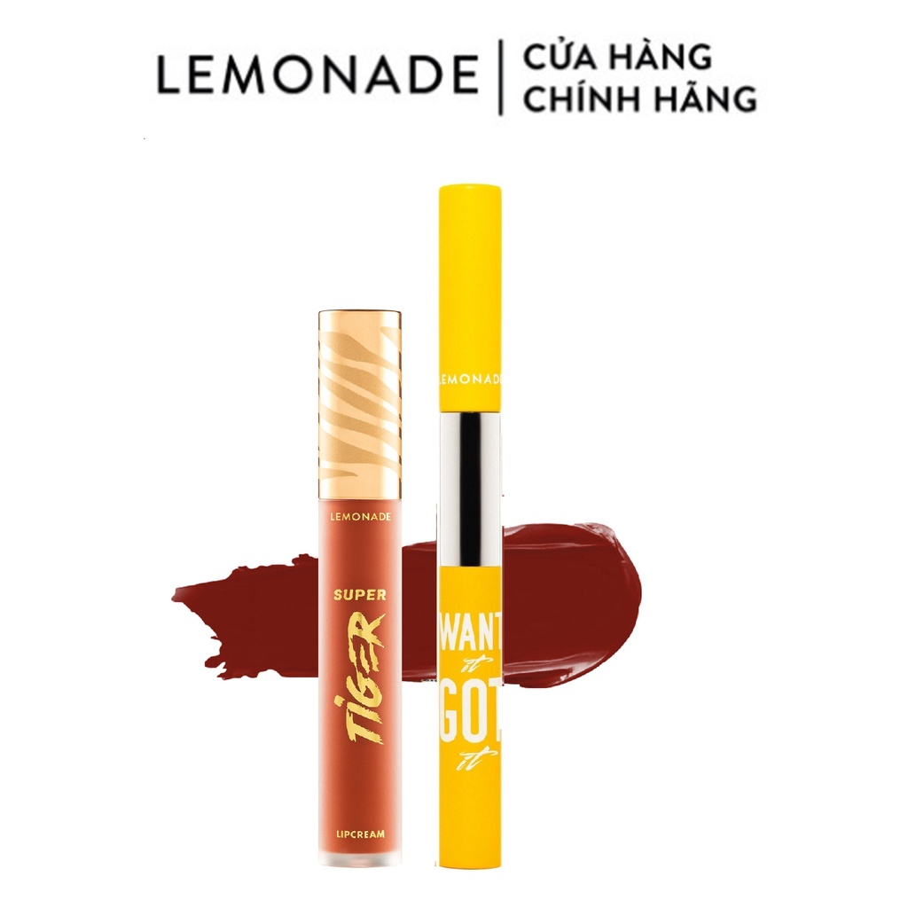 Combo Son kem lì Lemonade SuperTiger Matte Lipcream 5g và Chì kẻ mày 2 đầu Want It Got It 2.75g