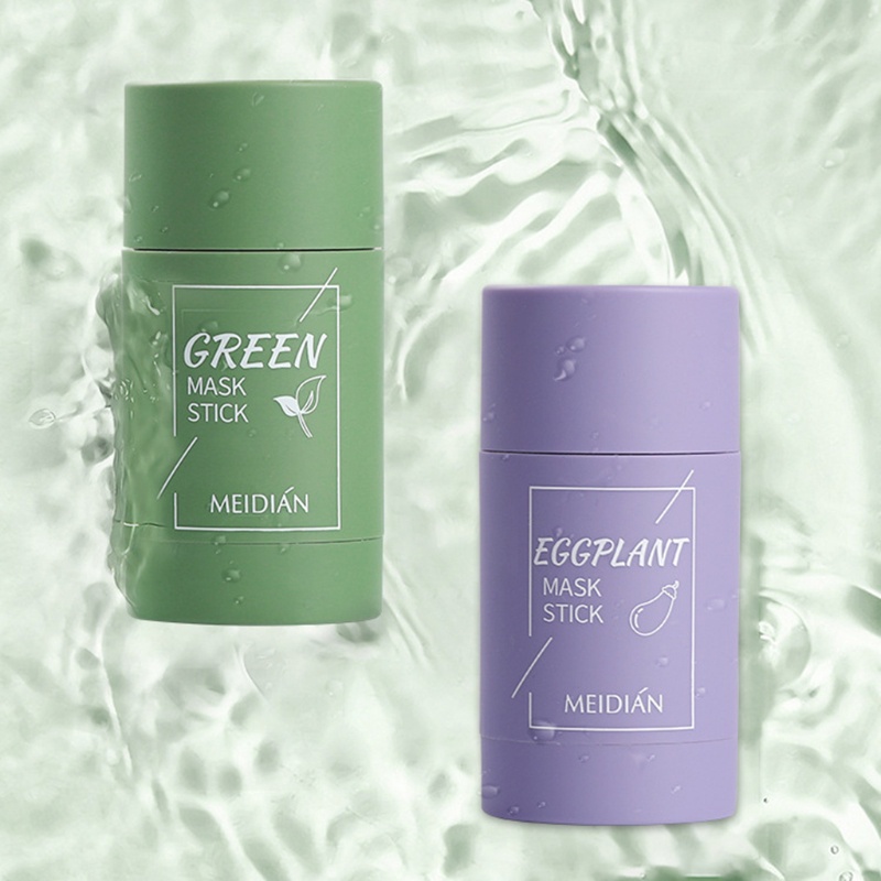 [Hàng mới về] Mặt nạ đất sét trà xanh cà tím làm sạch sâu kiểm soát dầu loại bỏ mụn đầu đen se khít lỗ chân lông