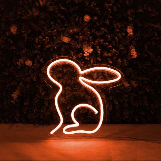 Đèn led neon hình con thỏ | 22x22 cm | Đèn led neon theo yêu cầu trang trí decor quà tặng cực chất