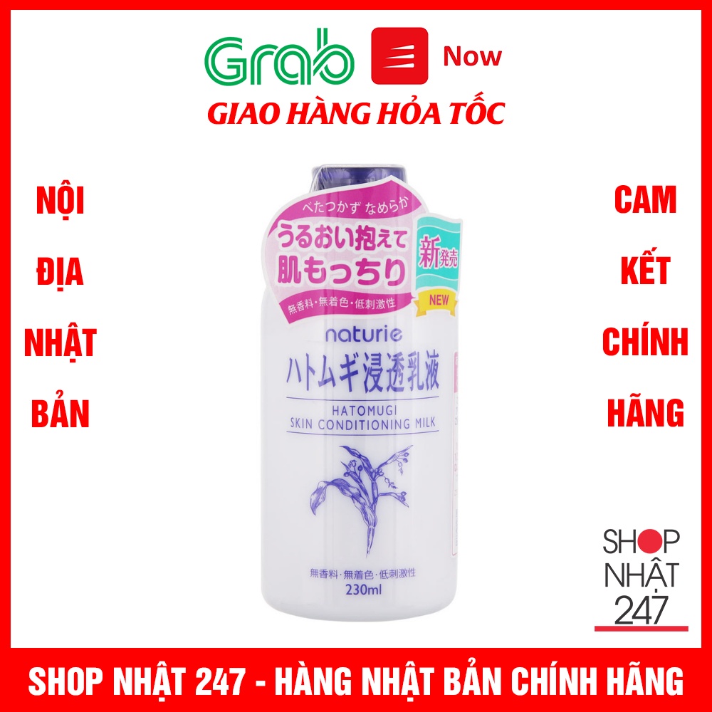 Sữa dưỡng da hạt ý dĩ Naturie Hatomugi Skin Conditioning Milk không mùi 230ml nội địa Nhật Bản