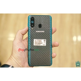 Bộ 3 Skin Dán Mặt Sau Lưng Vân 3D Carbon Samsung Galaxy A8s
