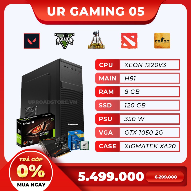 [Siêu Sale] Bộ PC trong tầm giá I7 5775C H97 8GB SSD 120 350w vỏ Xigmatek XA20 N