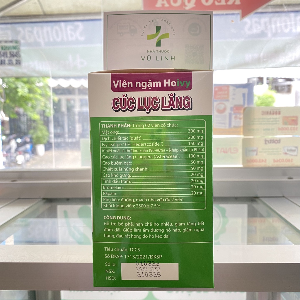 (CHÍNH HÃNG) Viên Ngậm Ho Cúc Lục Lăng giúp bổ phế, giảm ho, giảm tăng tiết đờm dãi - ( 1 Vỉ x 8 viên)