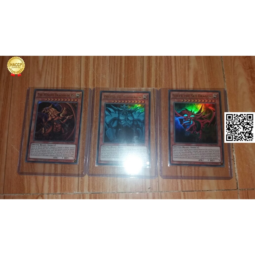 Tam đại vị thần Bài vua trò chơi Yugioh Lá Obelisk The Tormentor Slifer The Sky Dragon The Winged Dragon Of Ra 1220