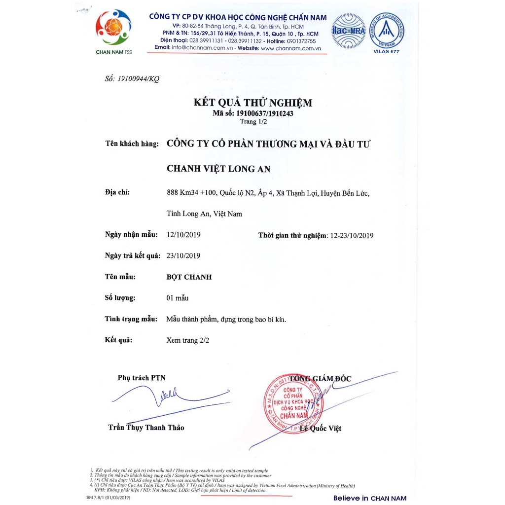 Bột chanh Chavi 400gr