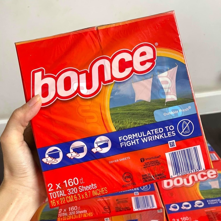 NGUYÊN PACK 2 HỘP Giấy Thơm Bounce 4in1 Mỹ - GIẤY THƠM QUẦN ÁO, TÚI XÁCH, TỦ, XE OTO